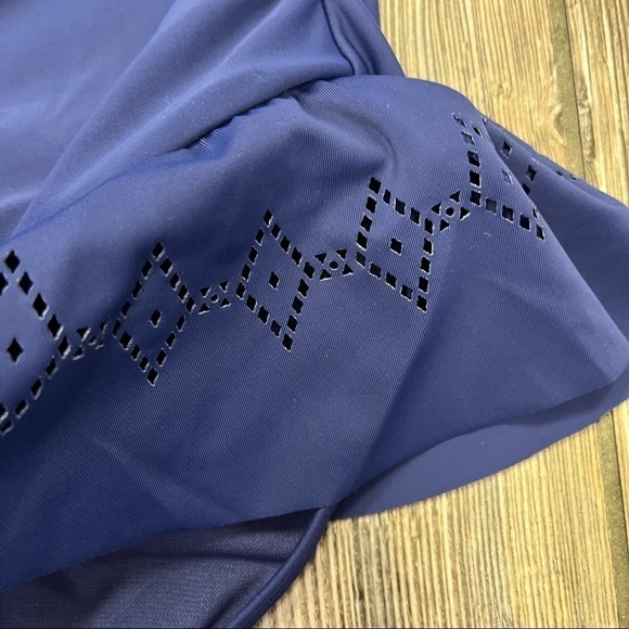 NICOLE Miller Blue Halter Swim Dress Small NWT One Piece Swimsuit - Picture 8 of 11